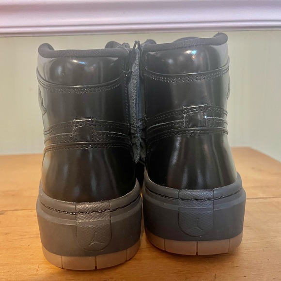 Nike Air Jordon Glossy Black High-Top Sneakers - Picture 4 of 11